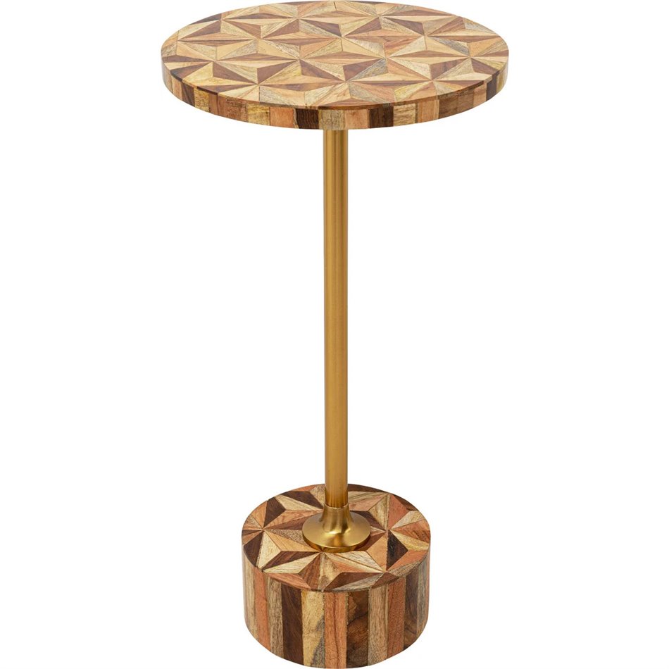 Side table Domero Geo, brown, H50 D25cm