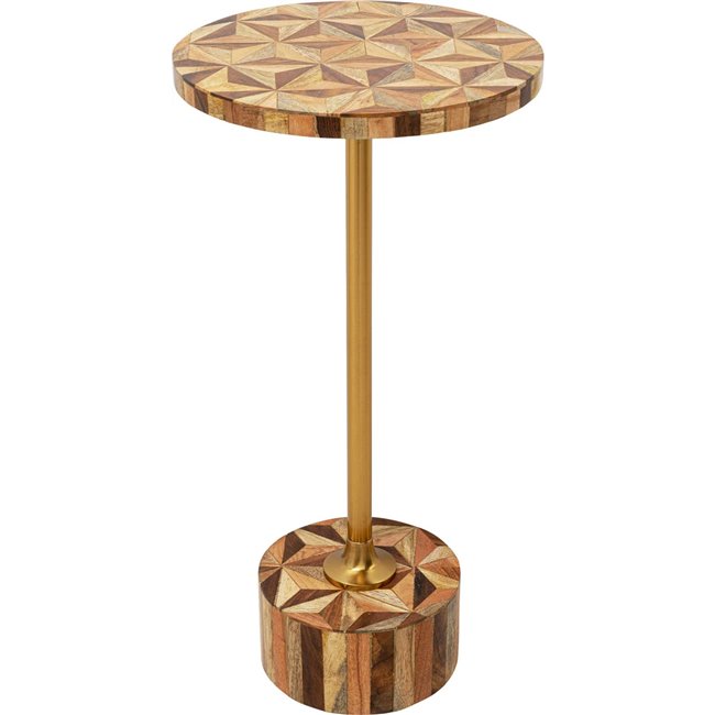 Side table Domero Geo, brown, H50 D25cm