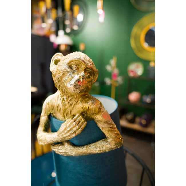 Table lamp Animal Monkey, golden/blue, E14 5W (max) 25x23x23cm