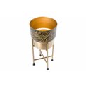 Pot on stand Limmen, brass antique tone, enamel, 14x14x29cm