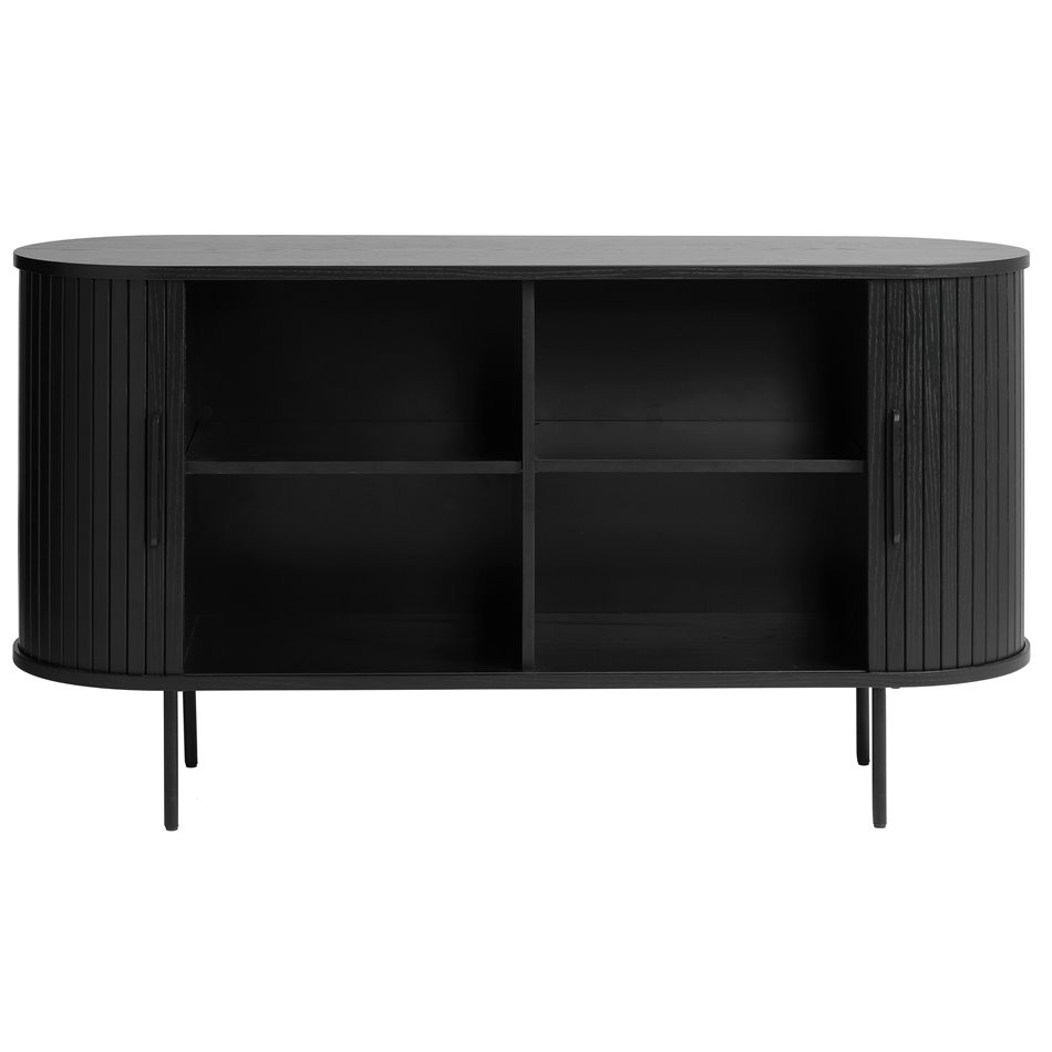 Sideboard Nola, black oak veneer/MDF, H76x140x45cm