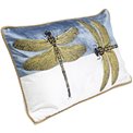 Cushion Glitter Dragonfly, white, 50x30cm