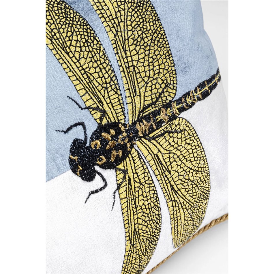 Cushion Glitter Dragonfly, white, 50x30cm