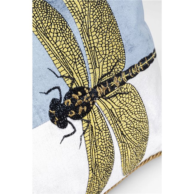 Cushion Glitter Dragonfly, white, 50x30cm