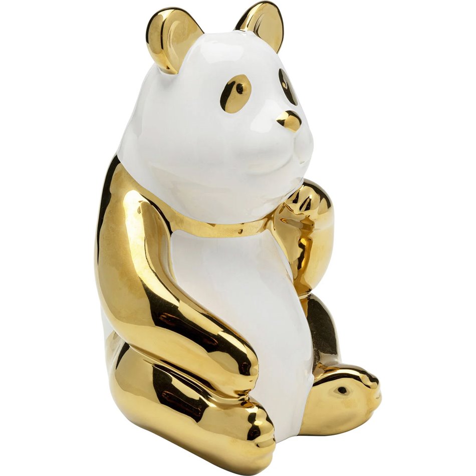 Deco figurine Panda, golden, H19x14x13.5cm