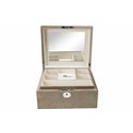 Jewellery box Tramma, taupe, velvet, 23.5x21x12cm