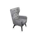 Armchair Dunkel SK, grey, velvet, H95x69x73.5cm, seat H 41cm