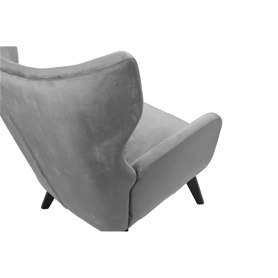 Armchair Dunkel SK, grey, velvet, H95x69x73.5cm, seat H 41cm