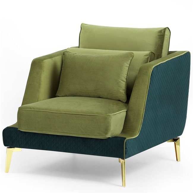 Club chair Hillary, green, 85x100x84cm, seat height 44cm