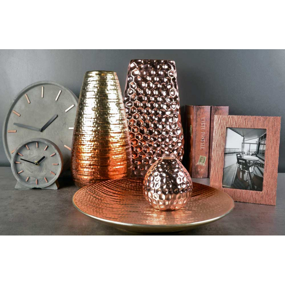 Vase Ilina, silver/copper, 15x15x29.5cm