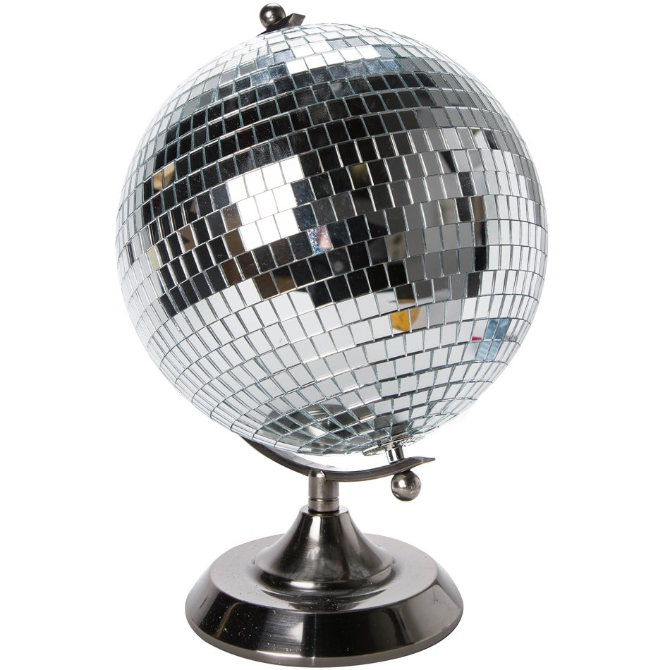 Decor Globe disco, silver,glass/iron/pvc,  D20cm