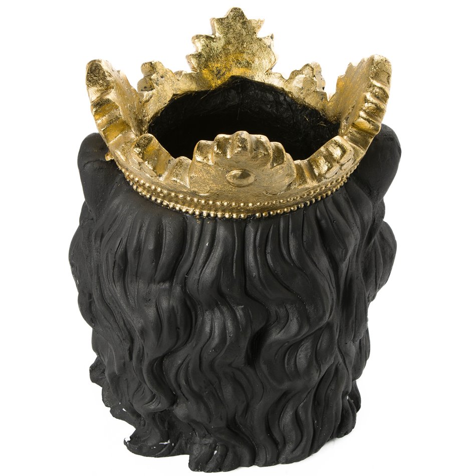 Plant pot Black Lion, golden, H39.5x28x30.5cm