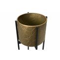 Flower pot holder Leaf S, metal, golden, D20.5xH45cm