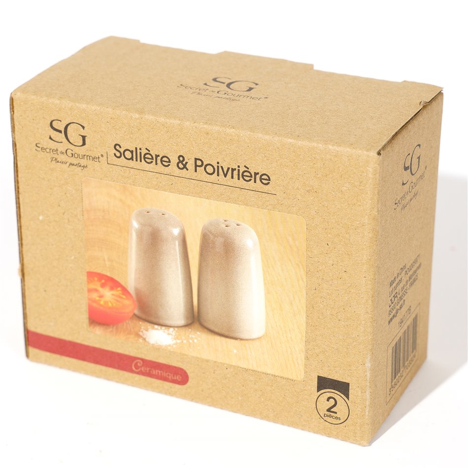 Salt and pepper set Callie, taupe, D4 H8.2cm