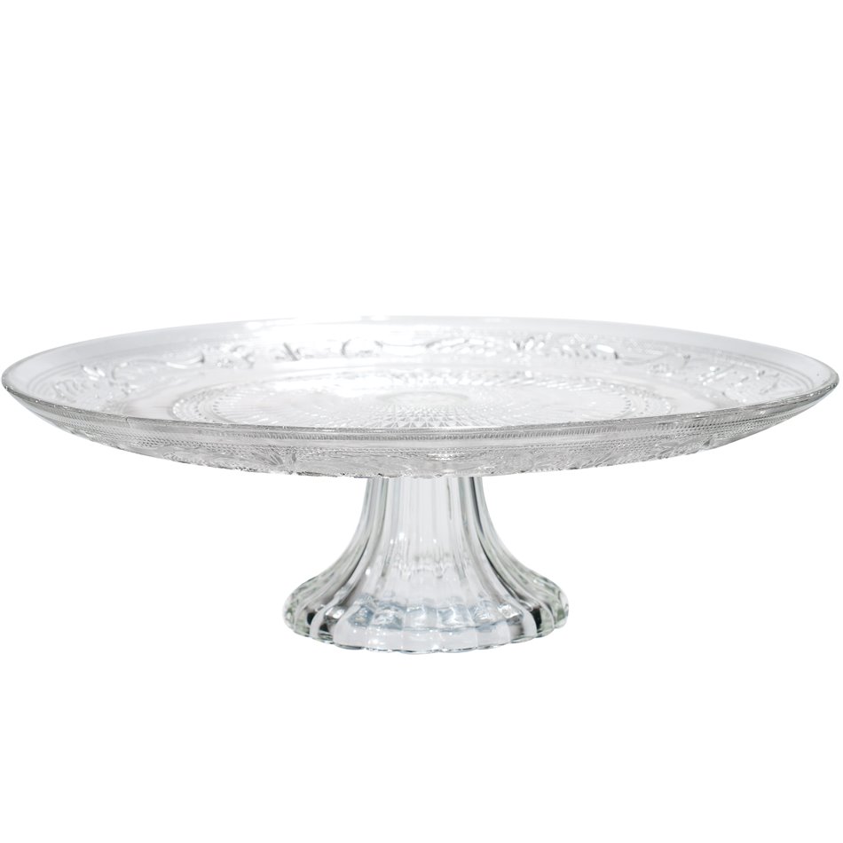 Cake stand Renaissance, glass, H9 D29cm