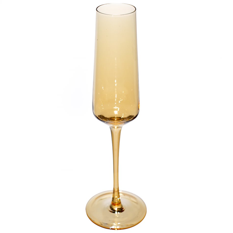 Champagne flute Olga, amber, H25 D7cm, 160ml