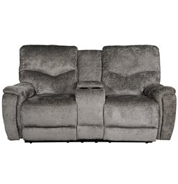 Doubble recliner Obernburg, grey, power, H105cm L105-165cm W189cm, seat hight 51cm