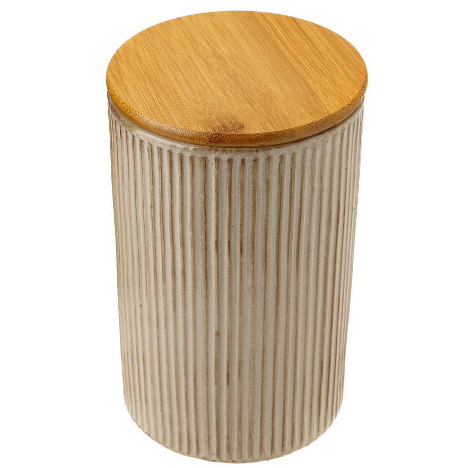 Storage canister Marony L, beige, H21cm, D13cm