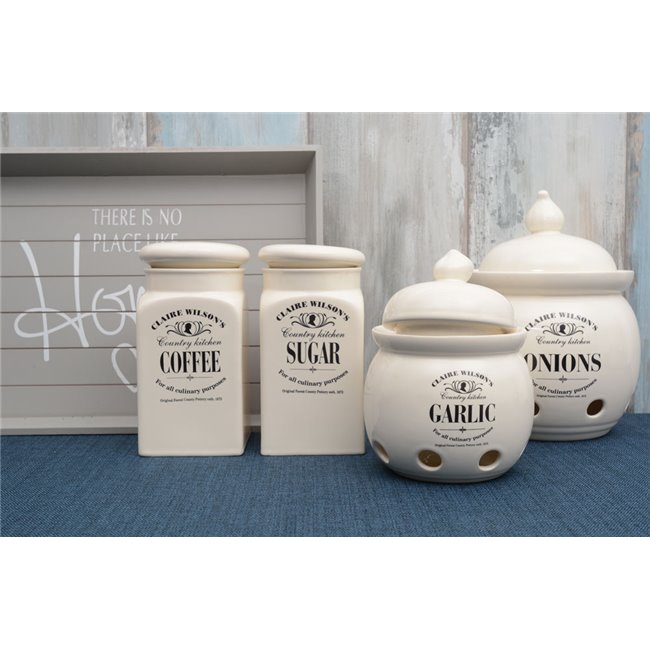 Storage dish Onions, white color, H27xD20cm