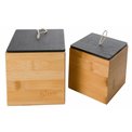 Бамбуковый ящик для хранения L, H12.5x12.5x12.7см
