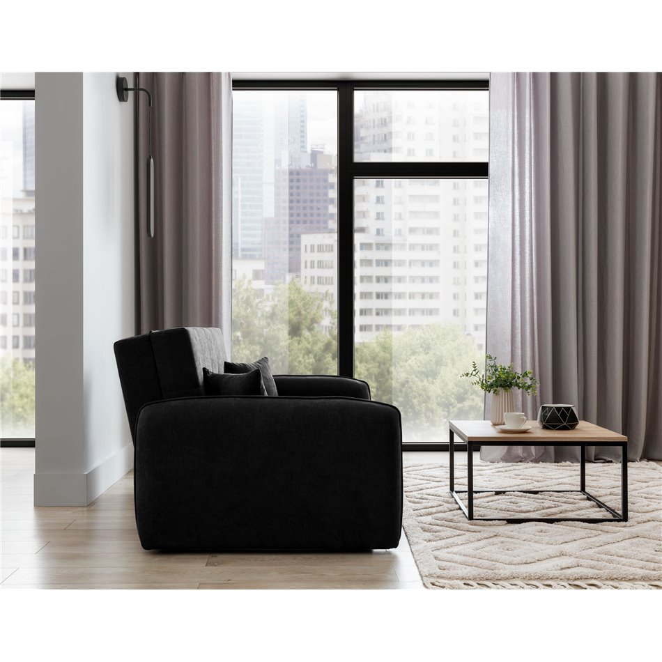 Sofa bed Elaine, Poco 10, black, H75x155x105cm