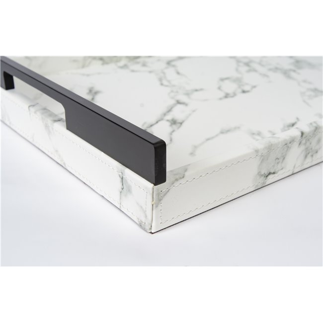 Tray, marble look PU, 30x45x5.5cm