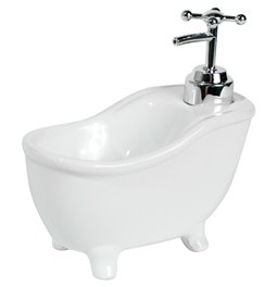 Soap dispenser Bath, white color, ceramic 17x15cm