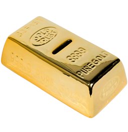 Money box Gold bar, ceramic, 5x9x6cm