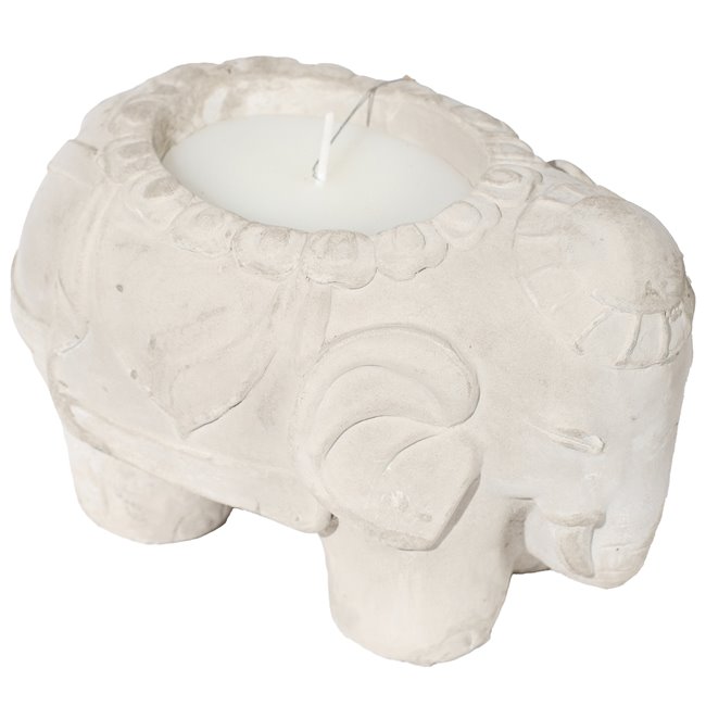 Candleholder Elephant with candle 135g, 16.5x10.5x11.2cm