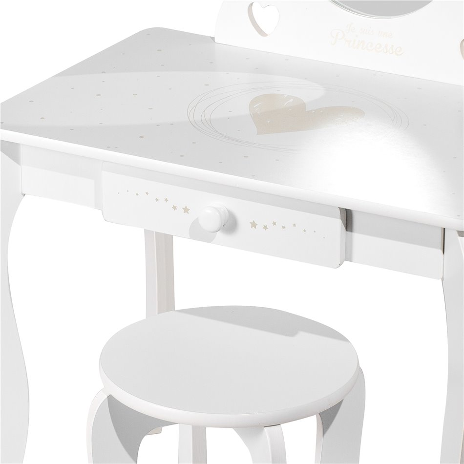 Kids dressing table with stool, 50.5x50.5x92cm, 28x28x32cm