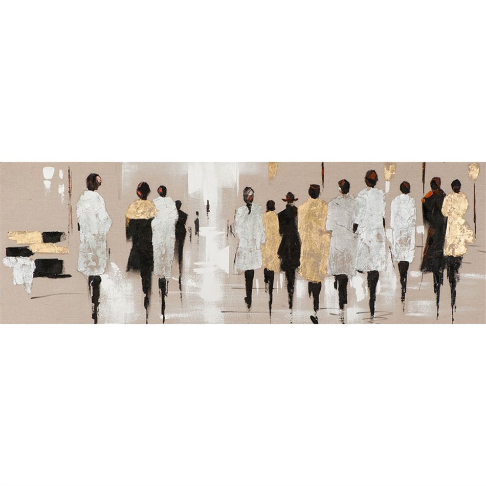 Acrylic painting Fashion week III, 50x150cm