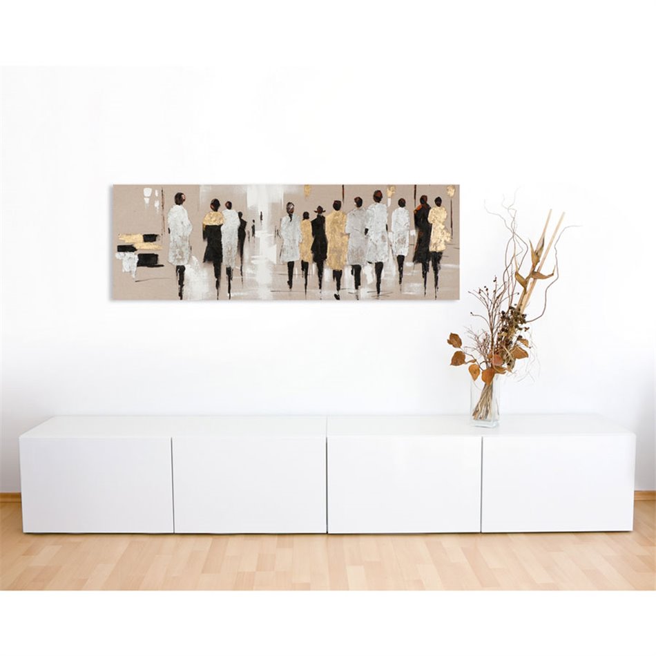 Acrylic painting Fashion week III, 50x150cm