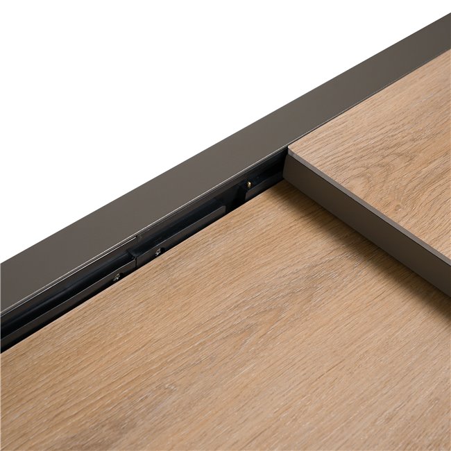 Table Lapiazza ex, houte, aluminium, 90x90xH75.5cm