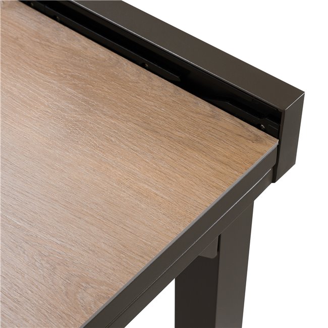 Table Lapiazza ex, houte, aluminium, 90x90xH75.5cm