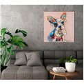 Picture Funny dog with glassess, 70x70cm
