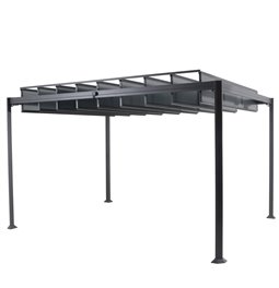 Garden roof Labelize with PC slats, grey, 3.86x3xH2.26m