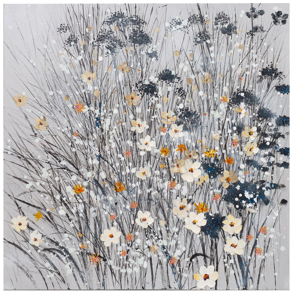 Picture White Flowers, 100x100cm