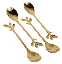 Dessert spoons set 4, golden, 1.3x12.3x2.3cm