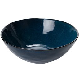 Salad bowl 3 L, blue stoneware, H11.2 D28cm