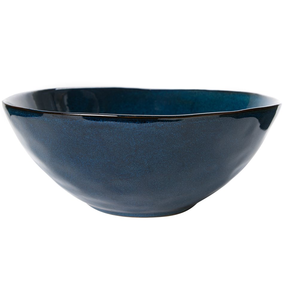 Salad bowl 3 L, blue stoneware, H11.2 D28cm