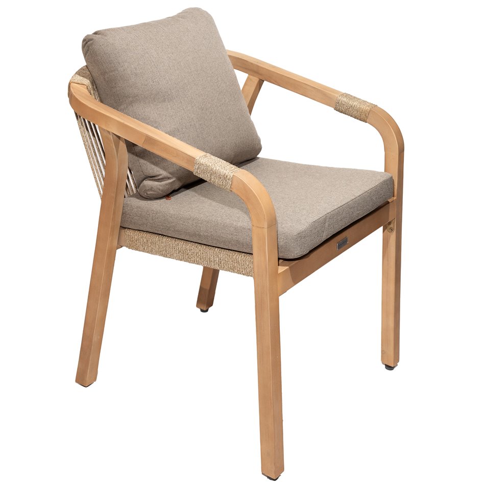 Armchair Lapapouasie, taupe, acacia, 75x66x58cm