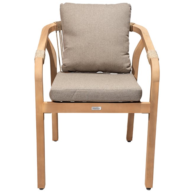 Armchair Lapapouasie, taupe, acacia, 75x66x58cm