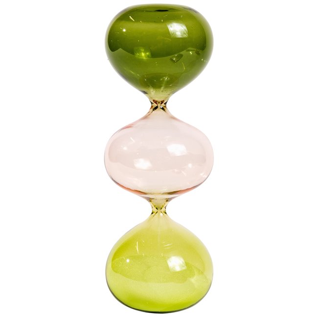 Glass sand timer 3 colors, H22 D8.9cm