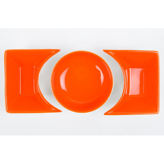 Набор для соуса, 3 части, оранжевый, D10cm, 10x10cm x2
