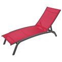 Sun lounger Labonao, pomegranate color, aluminium/textilene, H84,5x64x171cm