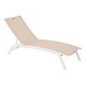 Sun lounger Labonao, beige/white color, aluminium/textilene, H84,5x64x171cm