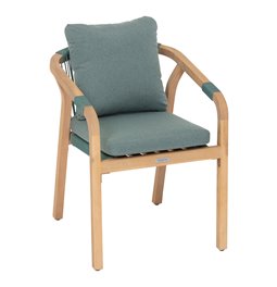 Armchair Lapapua, olive/beige color, acacia/polyester, H75x66x58cm H75x66x58cm