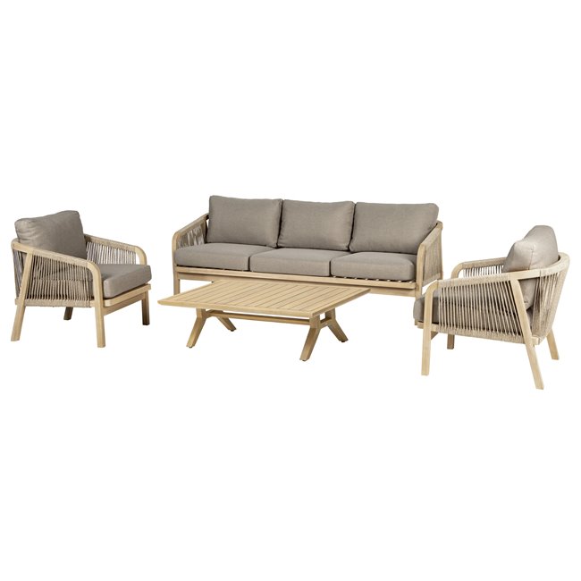 Furniture set Lapapua, 5-seater, beige/taupe colors, H79.5x68.5x203cm