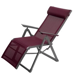 Armchair/recliner Ladecima, burgundy/graphite color, H116x75.3x65cm