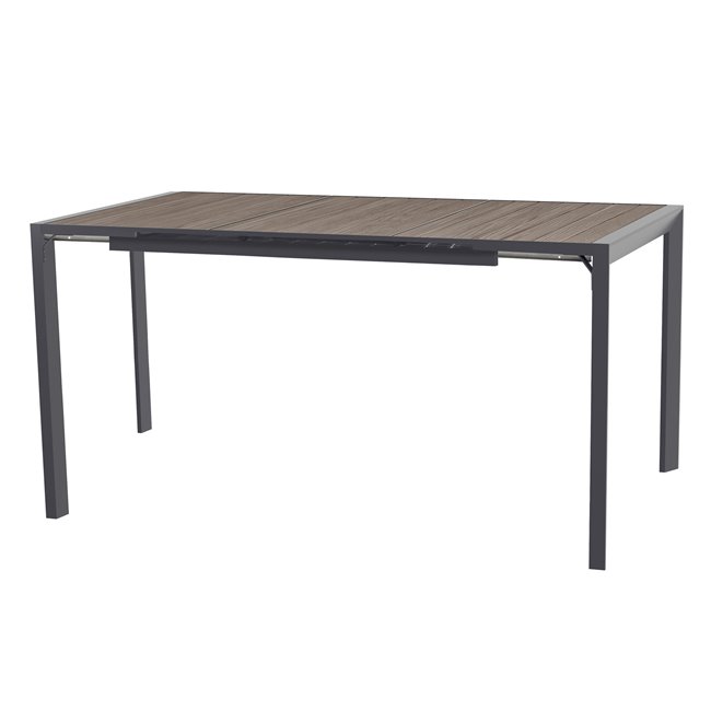 Hight table Laevasion, 8-seater, extendable, gray/graphite color, aluminium, H105x100x154-214cm